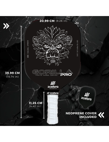 GORILLA PRO SERIES (Black) – Pala de Pickleball Pure Carbon