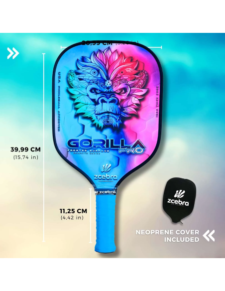 Pala de Pickleball Carbono GORILLA PRO SERIES (Rainbow)