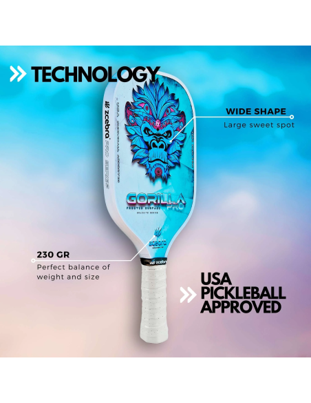 Pala de Pickleball Carbono GORILLA PRO SERIES (blue)