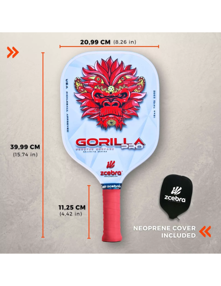 Pala de Pickleball Carbono GORILLA PRO SERIES (red)